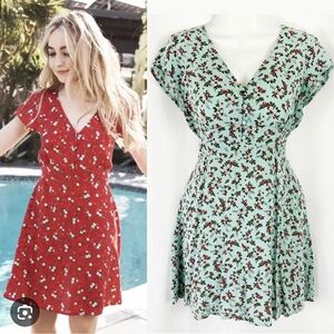 Aeropostale Mint Green Floral Midi Dress